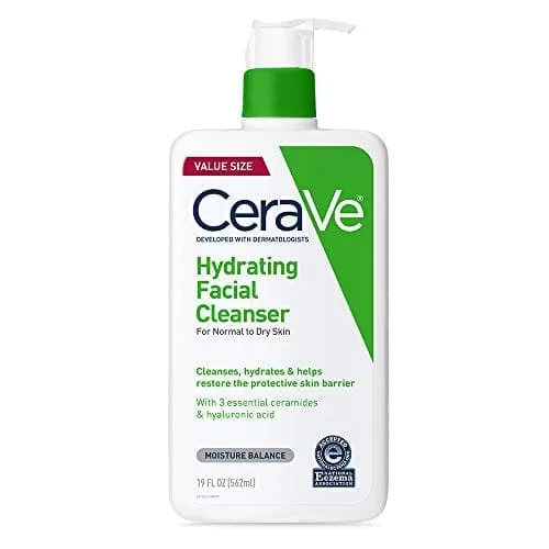 CeraVe Hydrating Facial Cleanser | Moisturizing Non-Foaming Face Wash with Hyaluronic Acid, Ceramides and Glycerin | Fragrance Free Paraben Free | 19 Fluid Ounce  Beauty & Personal Care