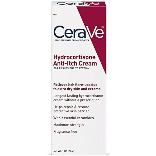 CeraVe 1% Hydrocortisone Anti-Itch Cream | Fragrance-Free Relief for Eczema-Prone & Dry Skin | 1 Ounce  Health & Household