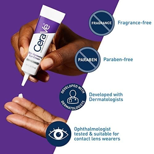 CeraVe Eye Cream for Wrinkles | Under Eye Cream with Caffeine, Peptides, Hyaluronic Acid, Niacinamide, and Ceramides for Fine Lines | Fragrance Free & Ophthalmologist Tested |0.5 Ounces Beauty & Personal Care - Image 6