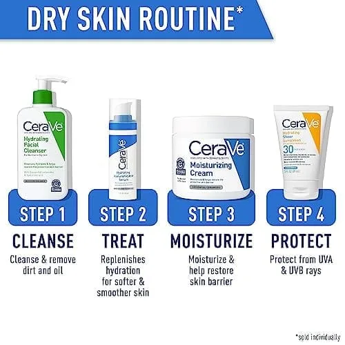 CeraVe Hydrating Facial Cleanser | Moisturizing Non-Foaming Face Wash with Hyaluronic Acid, Ceramides and Glycerin | Fragrance Free Paraben Free | 19 Fluid Ounce  Beauty & Personal Care - Image 5