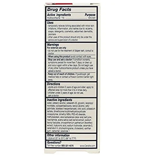 CeraVe 1% Hydrocortisone Anti-Itch Cream | Fragrance-Free Relief for Eczema-Prone & Dry Skin | 1 Ounce  Health & Household - Image 2