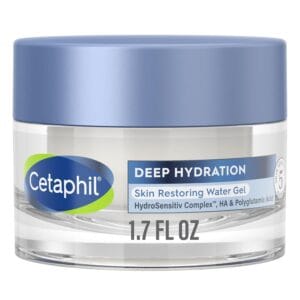 Cetaphil Deep Hydration Skin Restoring Water Gel with Hyaluronic and Polyglutamic Acid, Face Moisturizer, 72 Hour Hydration, For Dry, Dehydrated Sensitive Skin, Fragrance Free, 1.7 oz, Fragrance Free