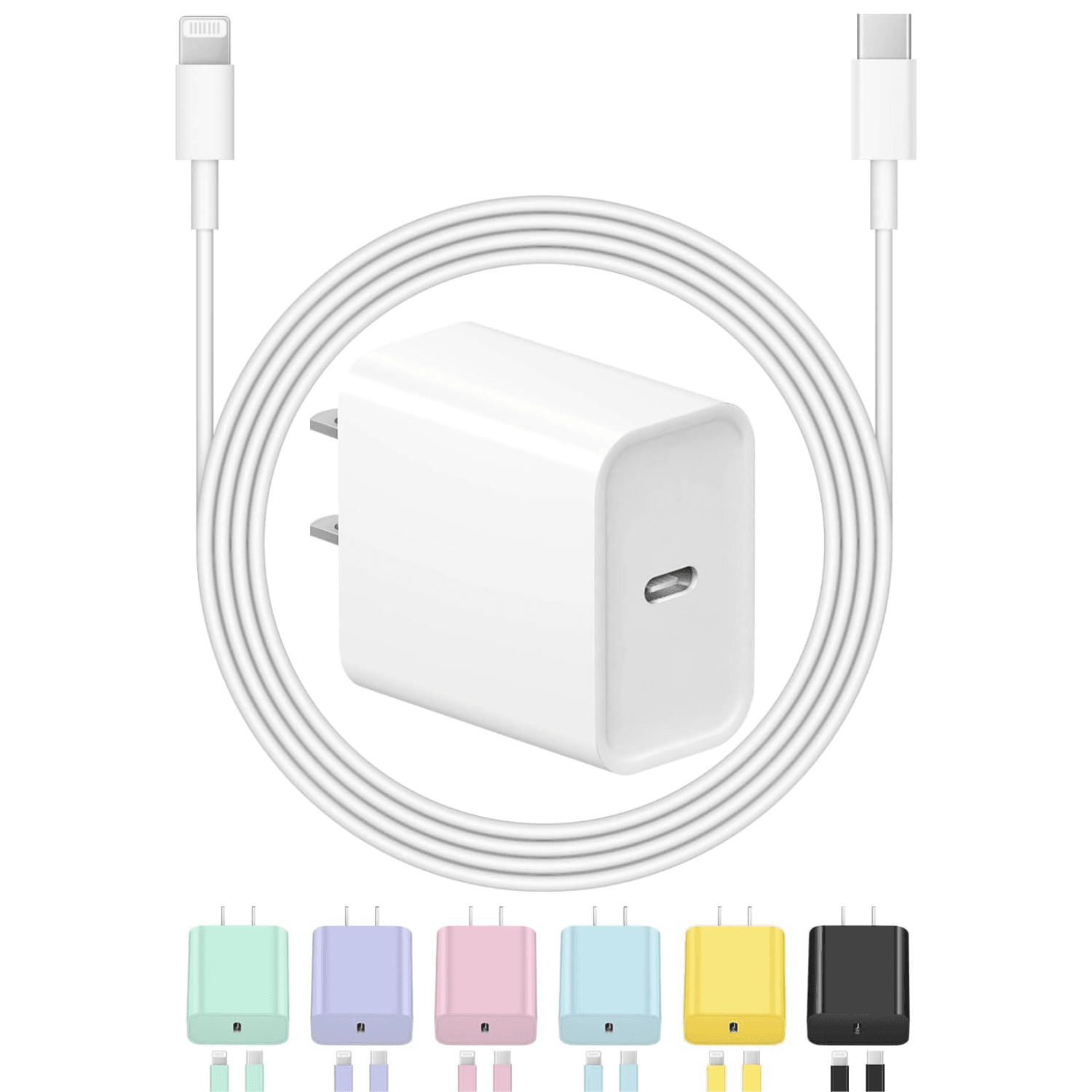 iPhone Charger Fast Charging USB C Charger Block Type C Charger Fast Charging 20W PD Wall Charger with 6FT iPhone Charger Cord for iPhone 14/14 Pro Max/13/13 Pro Max/12/12 Pro Max/Pro iPad
